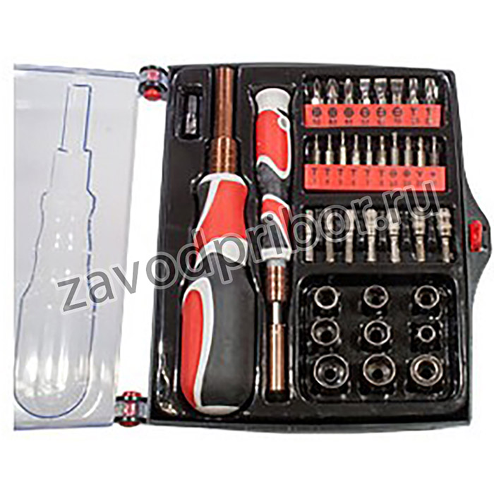 6095E, отвертка с насадками 37 предметов