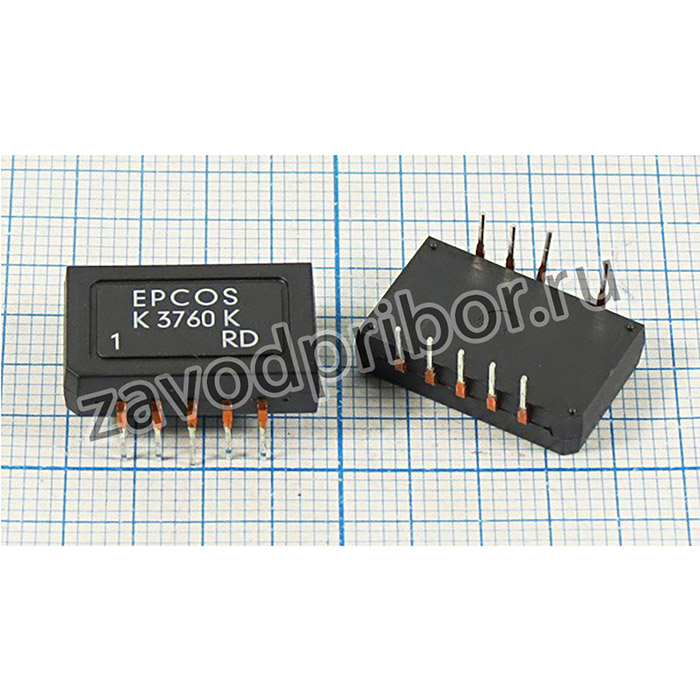 Кварцевый фильтр 38000, Корпус DIP10K ,Выводы 9P(5P+4P) ,B39380-K3760-K100 ,Полосовой
