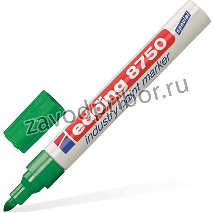 Маркер-краска лаковый (paint marker) EDDING 8750, ЗЕЛЕНЫЙ, 2-4 мм, круглый наконечник, алюминиевый корпус, Е-8750/4
