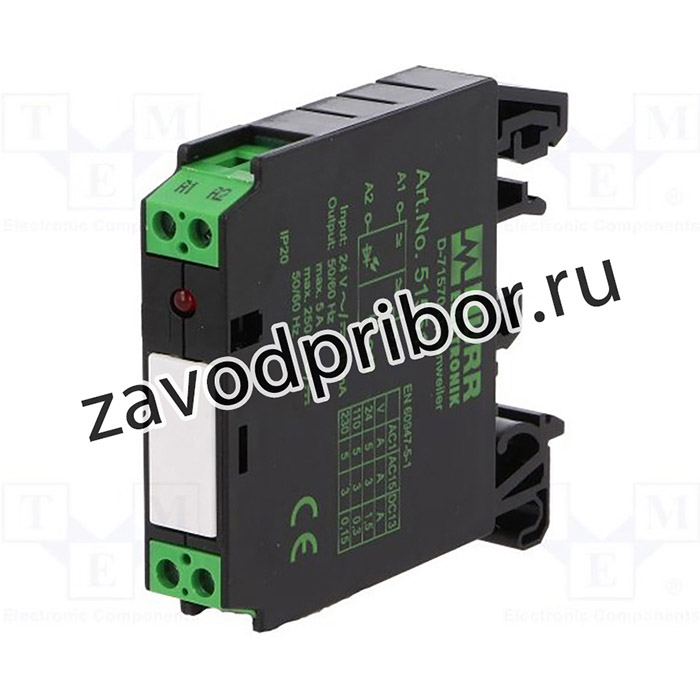 MURR-RMM11/24, Реле: установочное, моностабильное, NO, Uобмотки: 24ВAC, 5А, DIN