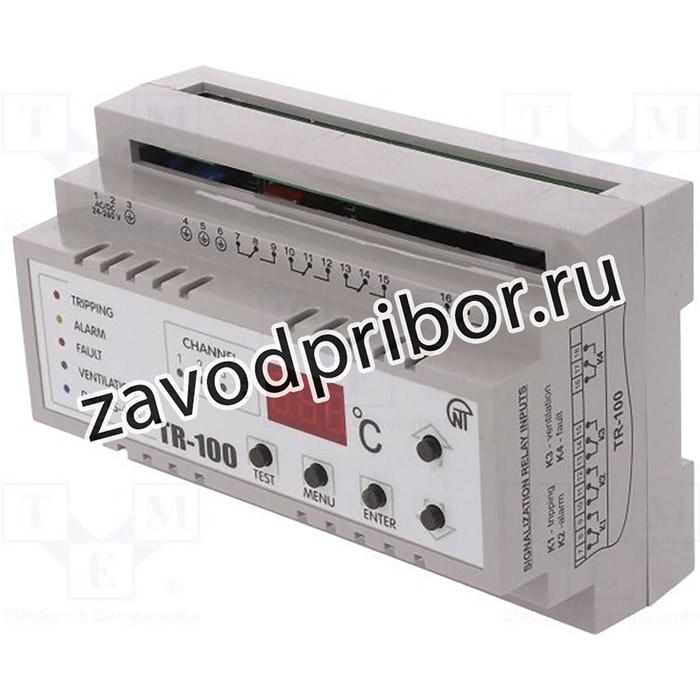 TR-100, Модуль: регулятор, температура, 24-260ВAC, 24-260ВDC, DIN, IN: 4