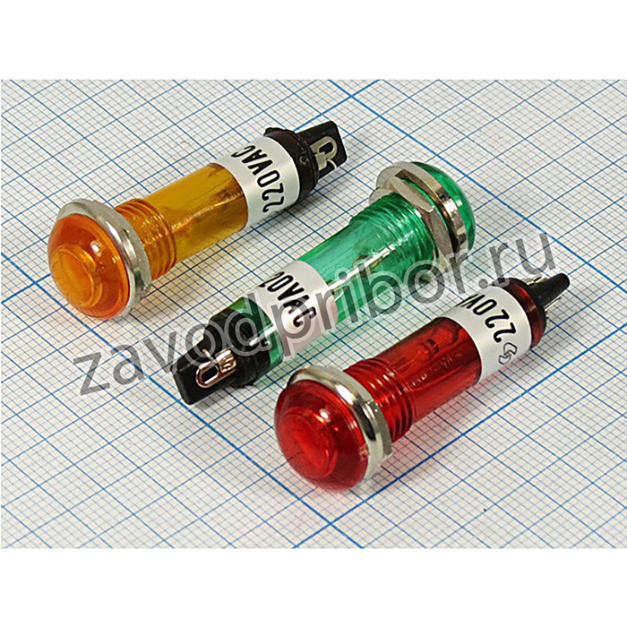 Лампа газоразрядная в корпусе 220В, размер 43мм, диаметр 13мм, цвет красный; Л корп 220В\d10,5x38\d13x 5\кр\мкд\град\ГР\IL-769N