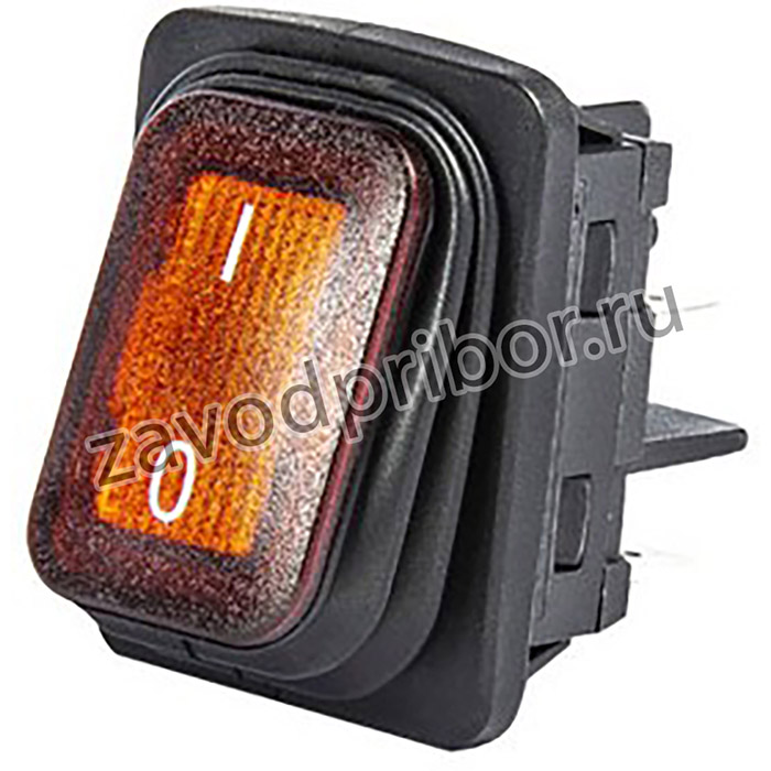 A54B1S11, Выключатель с подсветкой жёлтый 2НО, IP65