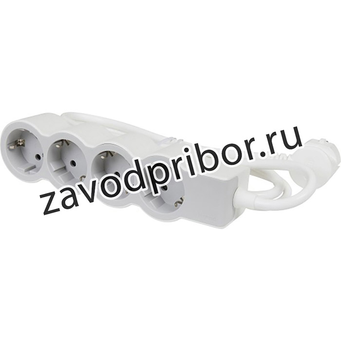 Legrand Revolution Стандарт Бело-серый Удлинитель 4x2К+З, кабель 5м
