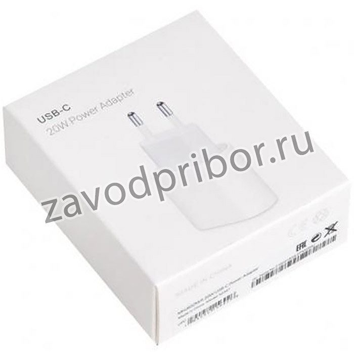 (iPhone charger 20W) зарядное устройство для Apple iPhone 20W, Type-C, без кабеля, белый