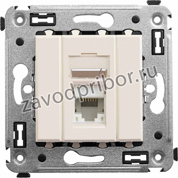 DKC Компьютерная розетка RJ-45 в стену, кат.5e одинарная, "Avanti","Ванильная дымка"