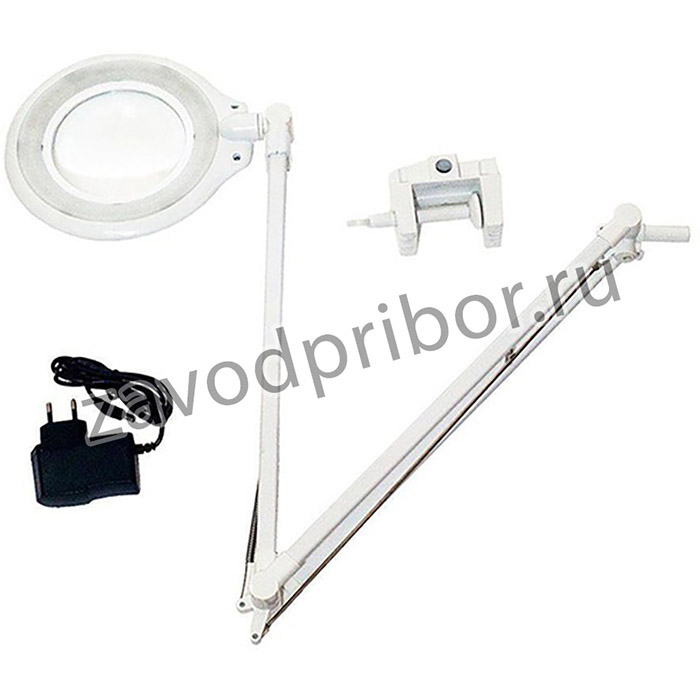 Лупа настольная 9711 5Х LED с диммером ультралегкая