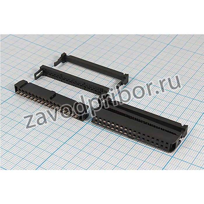 KLS1-204-34-B, Гнездо на шлейф IDC-34F, 34 контакта, 2.54x2.54мм; гн IDC\P2,54x2,54\34HP\ шлейф\\KLS1-204-34-B\KLS