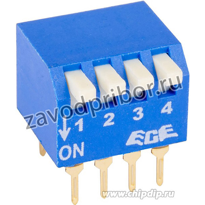 SWD3-4 (ВДМ1-4) (L-KLS7-DP-04-B-00 DIP), Переключатель DIP угловой, 4 контактных групп