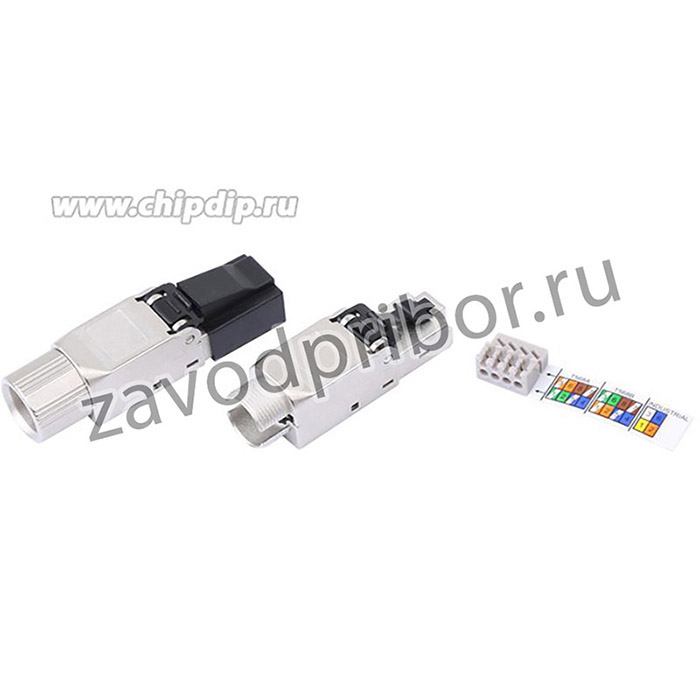 01 Hyperline PLUD-8P8C-S-C6A-SH Разъем полевой оконцовки RJ-45 (8P8C) под витую пару, для одножильного кабеля, toolless, категория 6A, экран