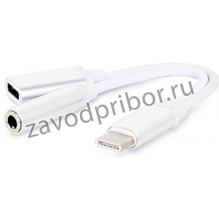 Cablexpert Переходник USB, USB Type-C/Jack3.5 F+ Type-C F, блистер (CCA-UC3.5F-02-W)