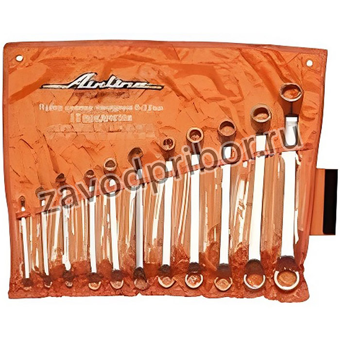 ATAH015, Набор ключей накидных с изгибом 11 предметов (6*7,8*9,10* 11,12*13,14*15,16* 17,18*19,20*22,21* 23,24*27,30*32мм) сумка