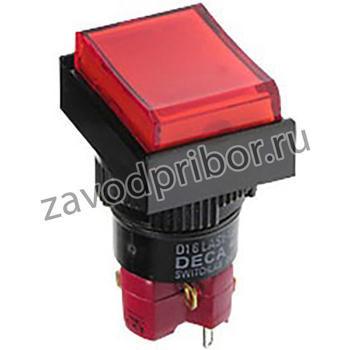 D16LMT1-1ABKR, кнопка без фиксации с LED подсветкой 250В 5А