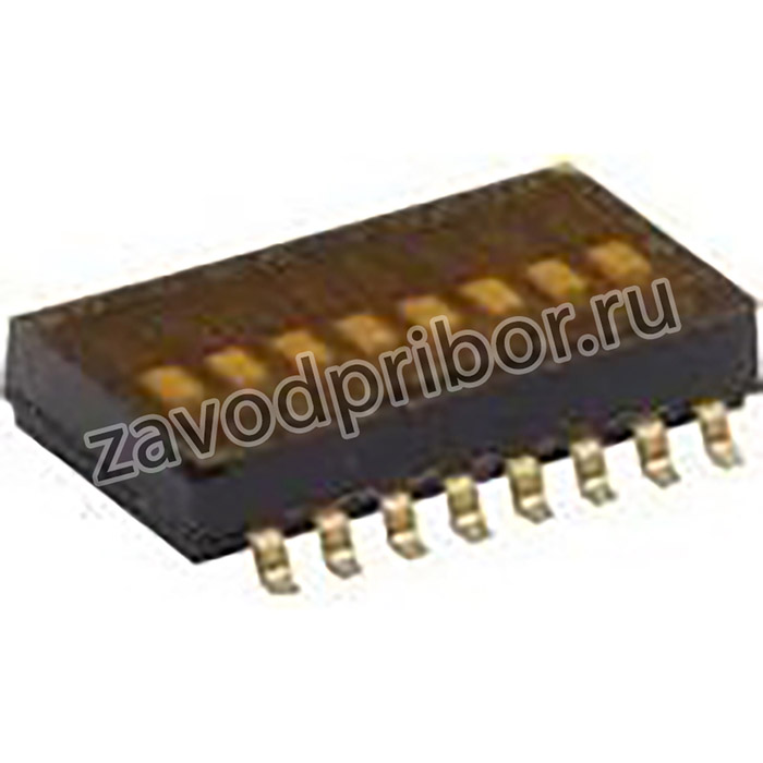 TDA08H0SB1, Switch DIP OFF ON SPST 8 Recessed Slide 0.025A 24VDC Gull Wing 1000Cycles 1.27mm SMD Tube