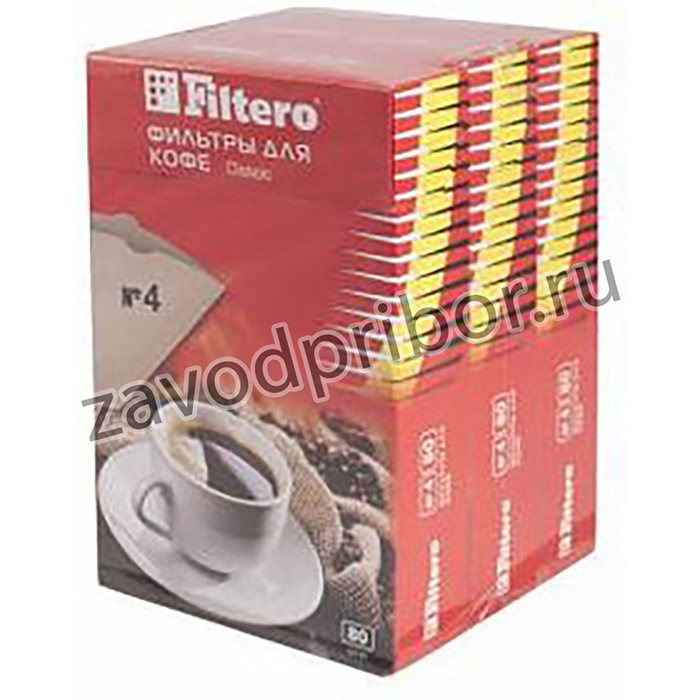 Фильтры для кофе FILTERO №4, для кофеварок, бумажные, 240 шт, коричневый [4/240]