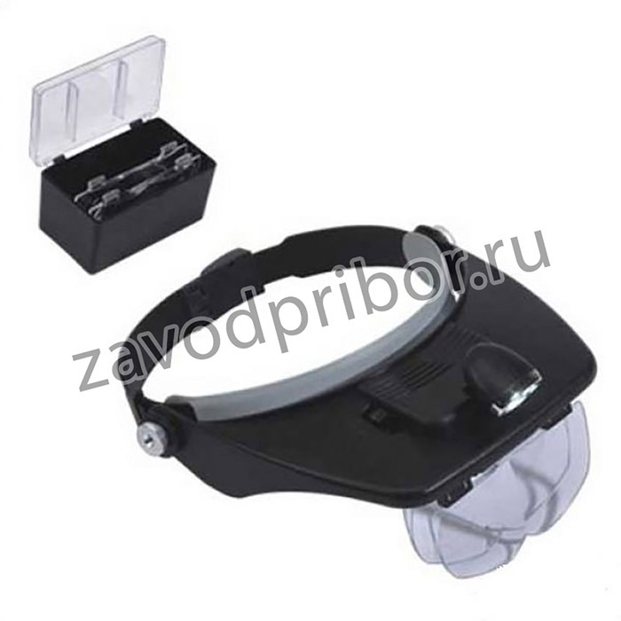 Лупа головное крепление TK1009L X3.5 X2.5 X1.8 X1.2 с 2 светодиод. подсветками