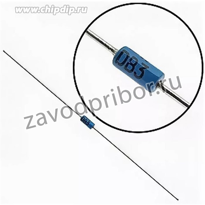 DB3TG, Динистор, Urmax 32В, Ifмакс 2А, DO35