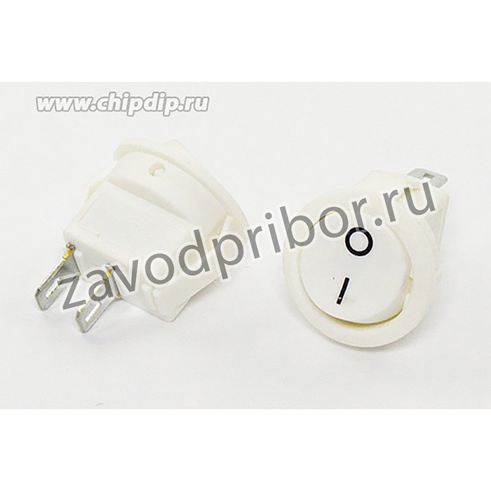 Переключатель клавишный, контакты 2T, 3А, ON-OFF, d14.5, подсветка белая, SMRS101-2C