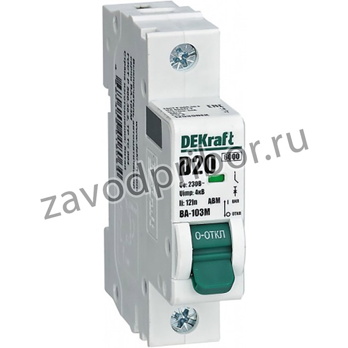 DEKraft Авт. выкл. без теплозащиты 1P 25А х-ка C 6кА ВА-103M