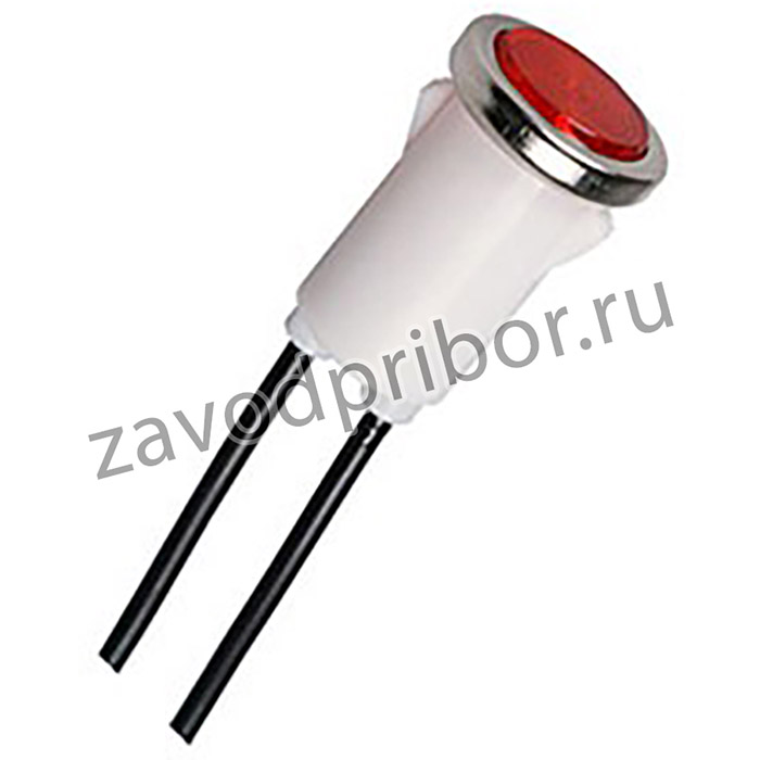 N-828BR-220V, лампа неоновая с держателем красная 220В d=13мм