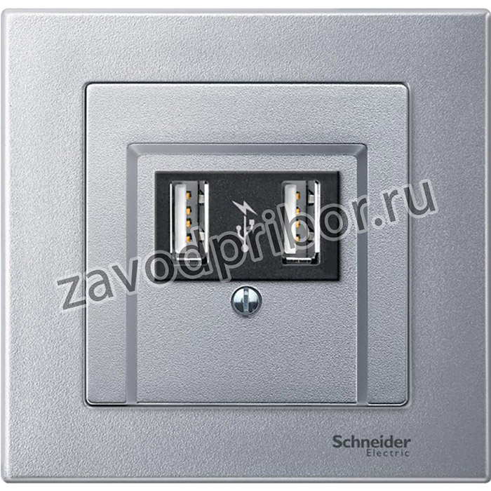 Schneider Electric Merten SM Алюминий Накладка аудиорозетки 2-ой (мех М46701х)