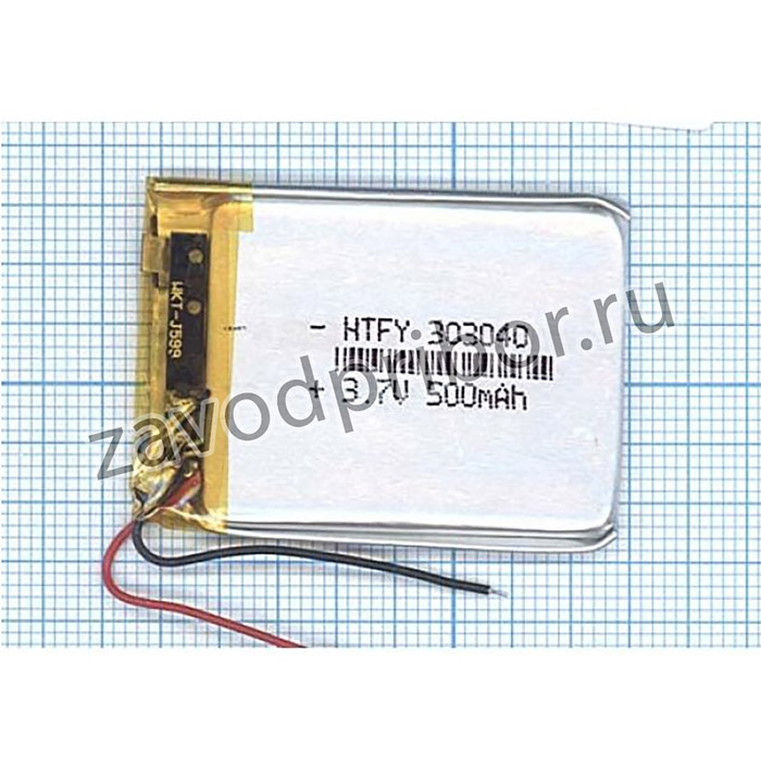 Аккумулятор универсальный 3x30x40 мм 3.8V 500mAh Li-Pol (2 Pin)