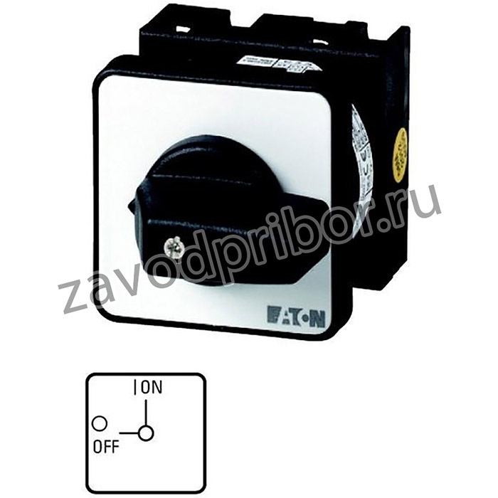 Выключатель 2п Ie=12А 0-1 48х48 T0-1-102/EZ EATON 091082