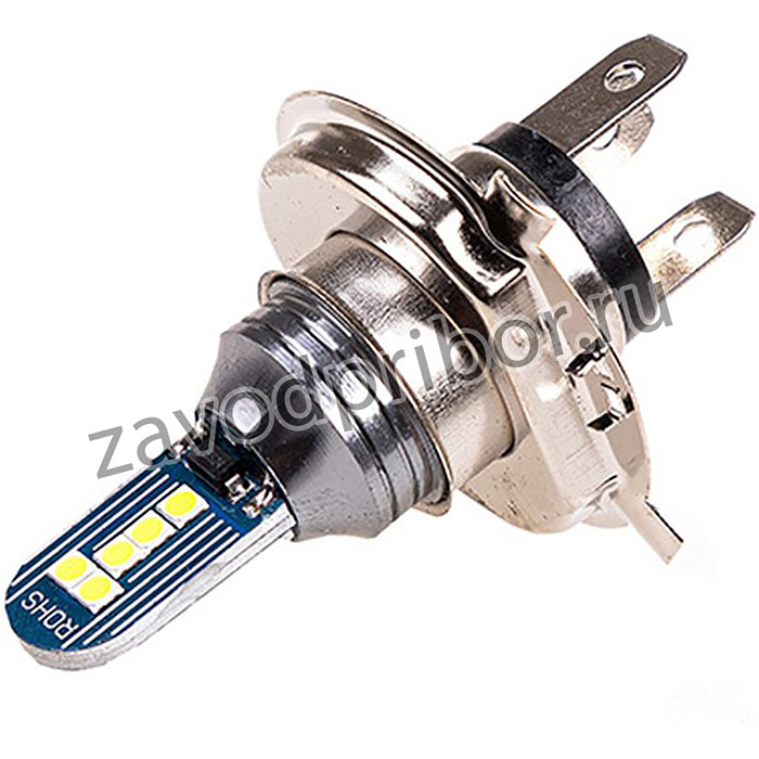 Автолампа диод H4 12-24V 10 SMD диодов 2-конт Белая SKYWAY блистер Ближний, дальний компл 2 шт
