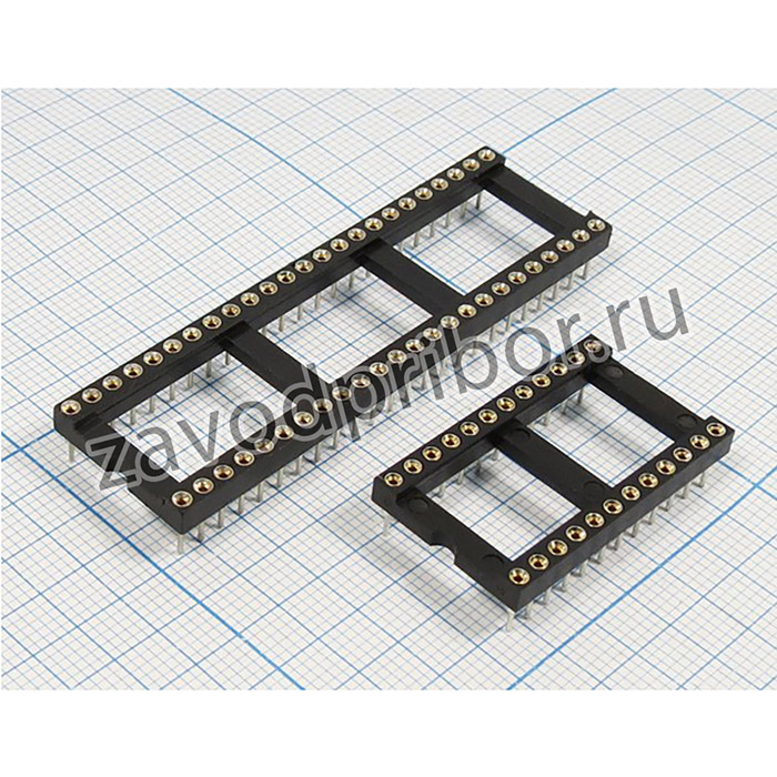 Панель цанговая для микросхем DIP, 48 контактов, шаг 2.54 мм, SCLM-48P; пан DIP \48HP 2,54\\цанг\SCLM-48P