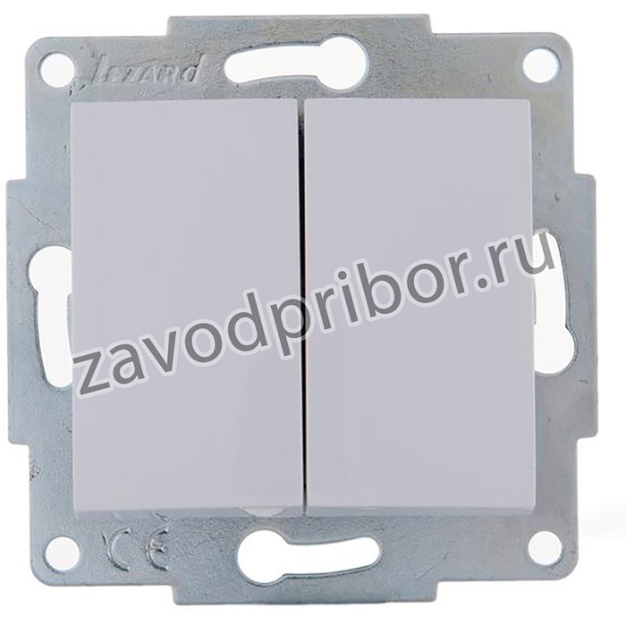 Выключатель 2-кл. 1п СП Karina 10А IP20 механизм бел. LEZARD 707-0288-101