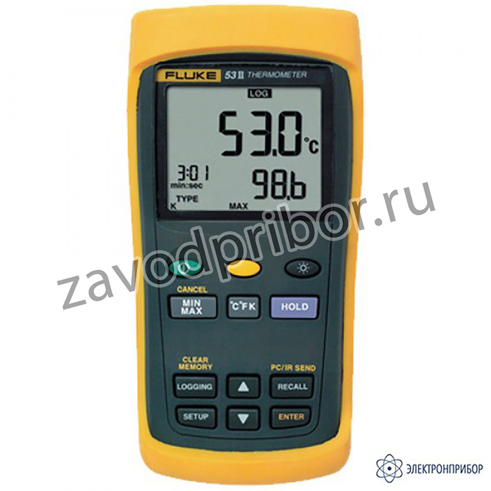 Fluke 53 II B — одноканальный цифровой термометр с регистрацией измерений
