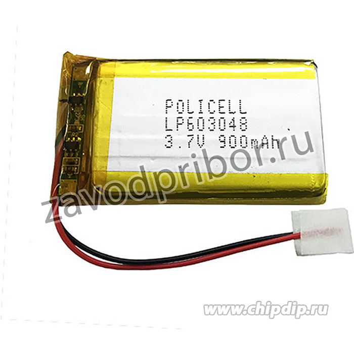 LP603048-PCM, Аккумулятор литий-полимерный (Li-Pol) 900(920)мАч 3.7В, с защитой, PoliCell