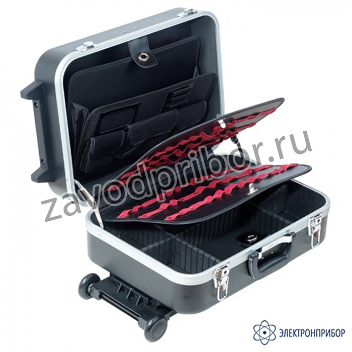 ProsKit TC-311 — кейс с лицевой поверхностью из пластика для хранения инструментов с двумя паллетами, телескопической рукояткой и колесами