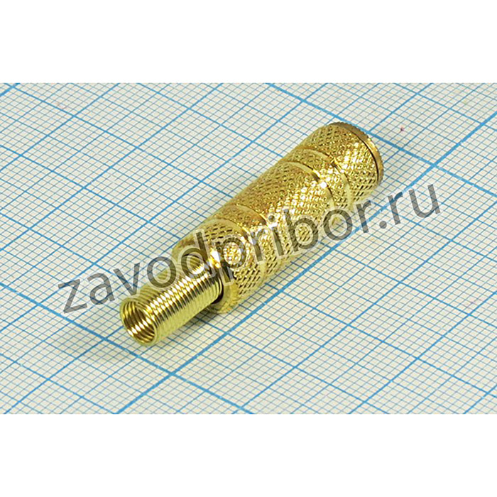 Гнездо Audio Jack стерео 2.5мм на кабель, 2581 гн 2,5стерео\3C[Au]\каб\пруж хвост\мет\NP-318G\; гн 2,5стерео\3C[Au]\каб\пруж хвост\мет\NP-