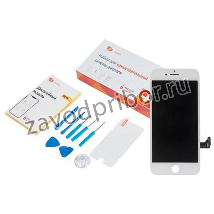 (iPhone 7) дисплей для iPhone 7 в наборе ZeepDeep: экран белый, защитное стекло, набор инструментов, пошаговая инструкция
