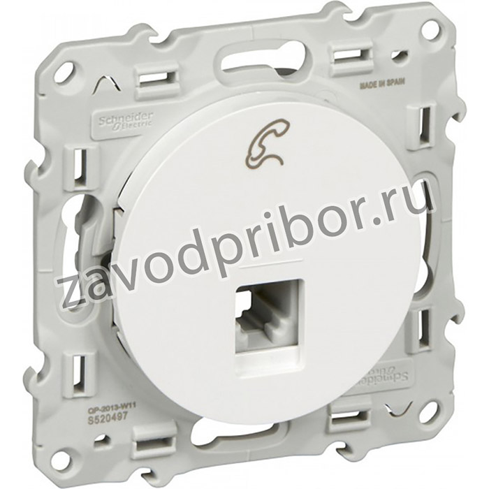 Schneider Electric Odace Бел Розетка RJ12 6 контактов
