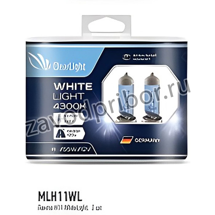 MLH11WL, MLH11WL_лампа! галогеновая 12V H11 55W PGJ19-2 4300K (бокс 2шт) White Light\