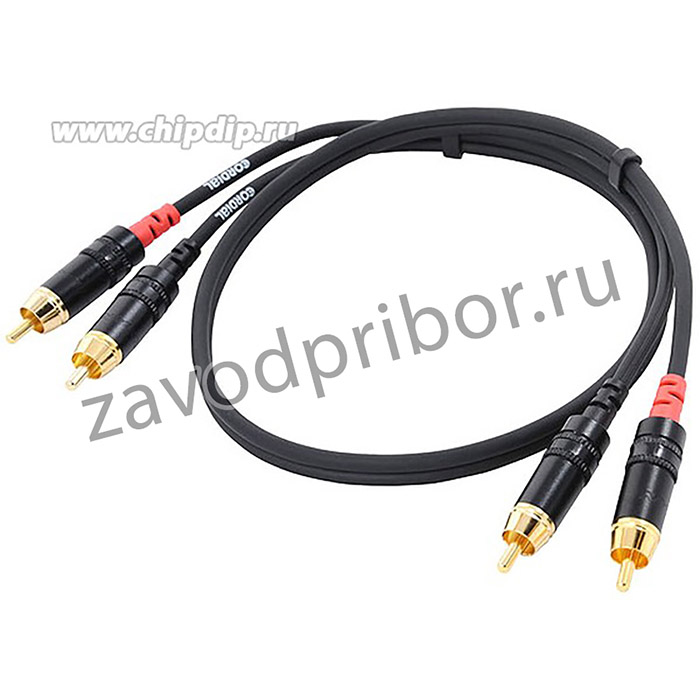 Cordial CFU 0.6 CC кабель сдвоенный RCA/RCA, 0.6м, черный