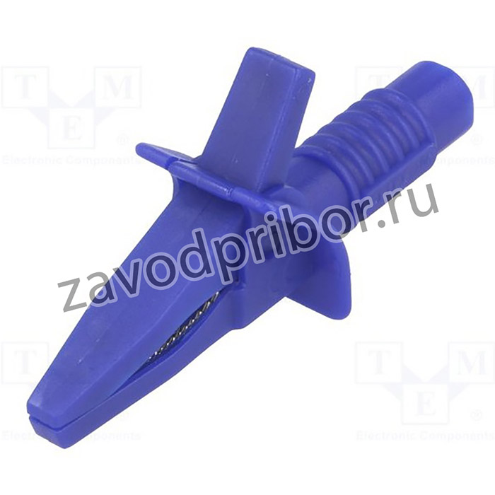 FCR7943, Зажим "крокодил", 10А, синий, макс.25мм, Подключение: гнездо 4мм