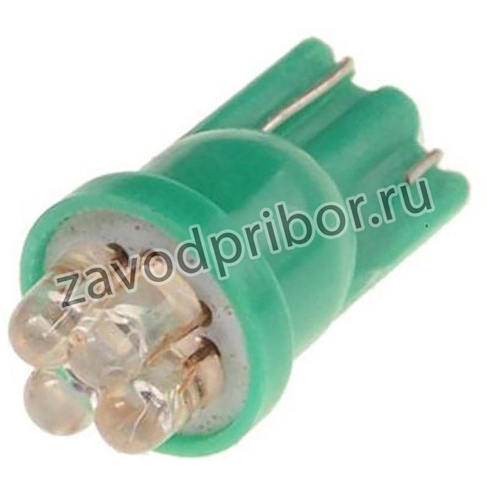 10313G, Лампа светодиодная 12V W5W T10W W2.1x9.5d бесцокольная 4 LED Green MEGAPOWER