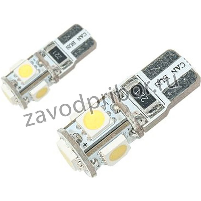 Лампа автомобильная светодиодная Sho-Me ALPHA-0505 T10 12В 2Вт (упак.:2шт) 5000K