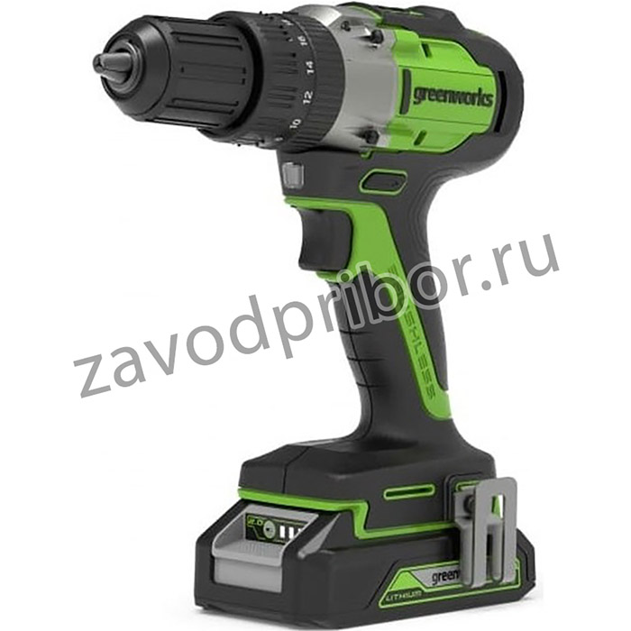 Greenworks GD24DD60K2 Дрель-шуруповерт аккумуляторная, 24V, c 1хАКБ 2 Ач и ЗУ в кейсе [3704107UA]
