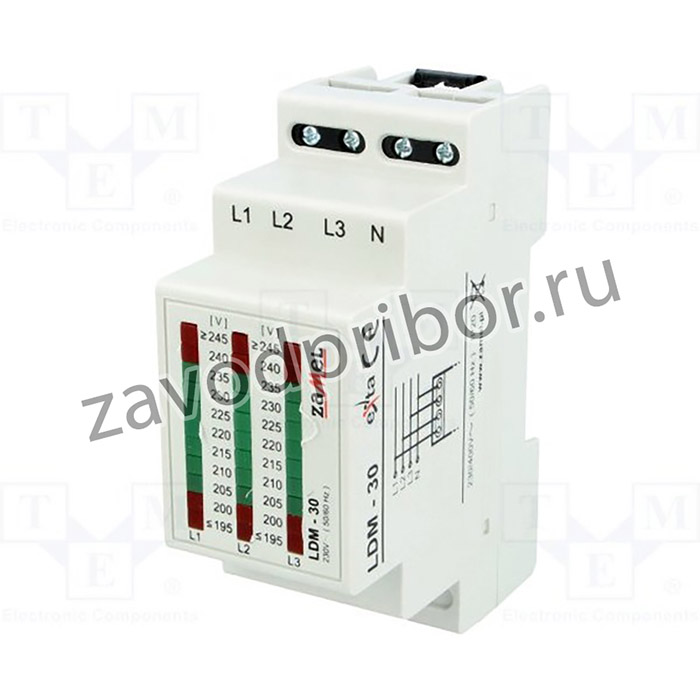 LDM-30, Модуль: индикатор напряжения, 3x230ВAC, IP20, DIN, 90x35x66мм