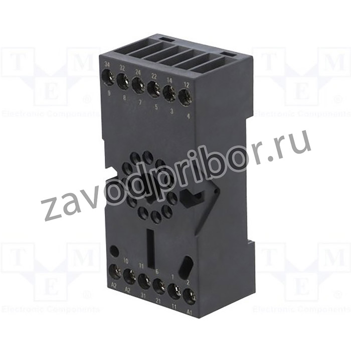 10FF-3Z-C4, Панелька, PIN: 11, 10А, 250ВAC, Монтаж: DIN,на панель, Серия: HF10FH