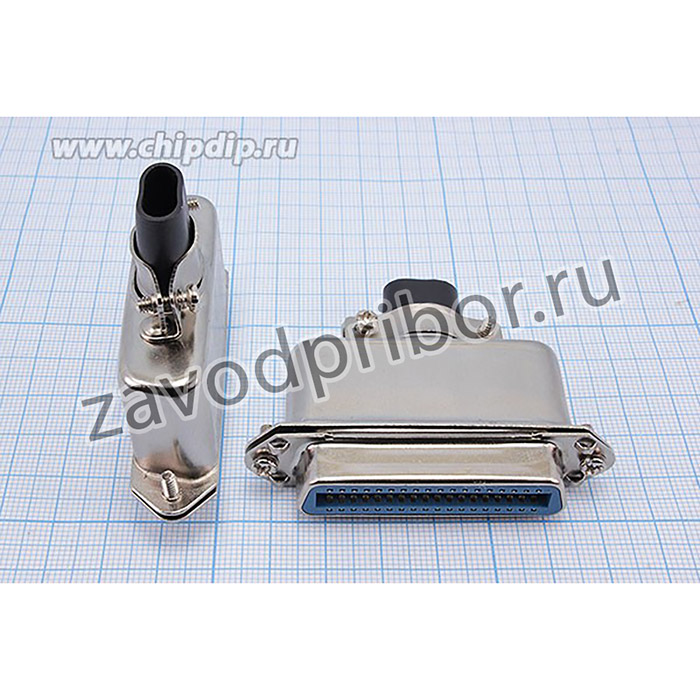 Гнездо CENTRONICS, P2,16, 36HC, на кабель, кож металл, CENC-36F, CONN