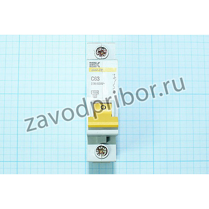 Автомат защиты ВА1P63А, 63А, 230/400В, IEK-ВА47-29; пред авт ВА1P63А\63А\230/400В\ \\2C\IEK-ВА47-29\ПКл