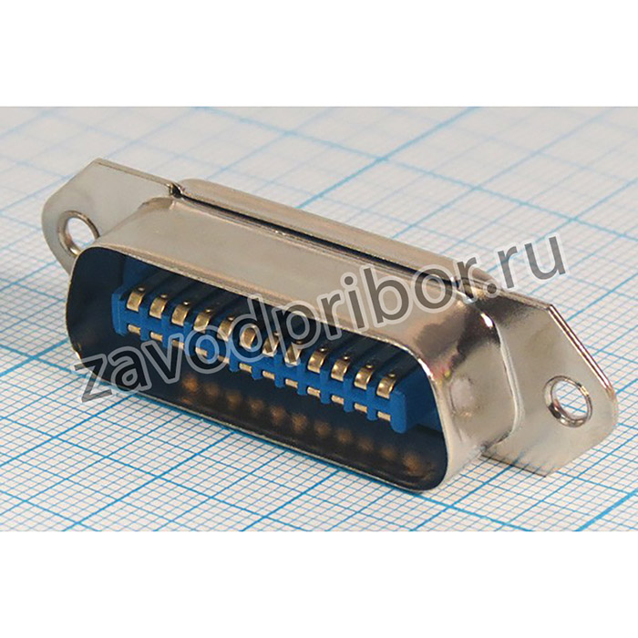 Разъем CENTRONICS вилка, шаг P2.16, контакты 24C, монтаж на кабель, кожух металл, CENC-24M