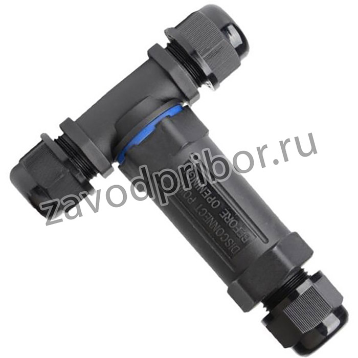Кабельный коннектор Т-образный (клеммник 3PIN) IP68 HLT