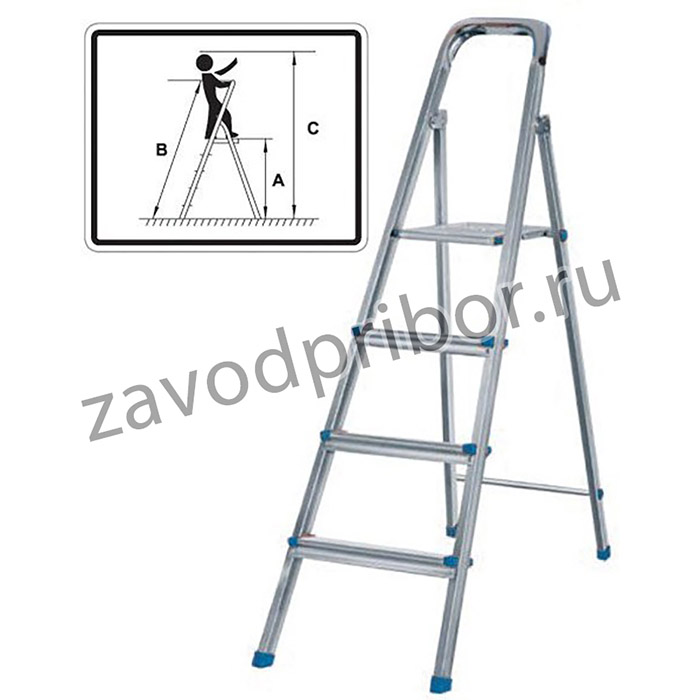65325, Лестница-стремянка стальная, 3 ступени, вес 3,7 кг