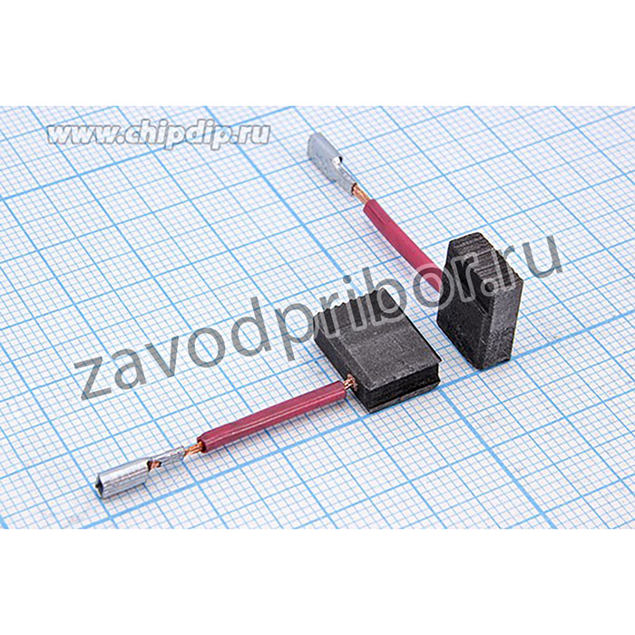 Щетка для двигателей, 5x9.5x13 мм, поводок с изоляцией; двиг щетка\ 5,0x 9,5x13\клем/гн 2,8\\\